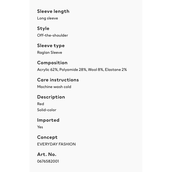 H&M Red Knit Off-the-shoulder Sweater XL - Picture 7 of 8